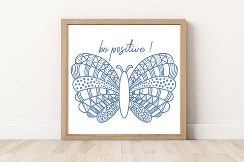 Butterfly SVG Cut File Butterfly Doodle With Positive Quote SVG zoellartz 