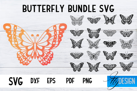 Butterfly SVG Design Bundle | Paper Cut SVG Design SVG Fly Design 