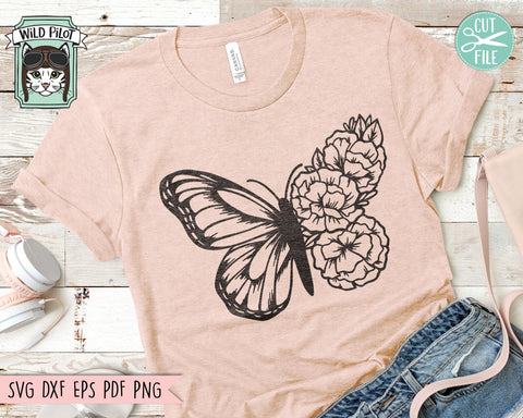 A girl with floral butterfly wings clipart image free svg file