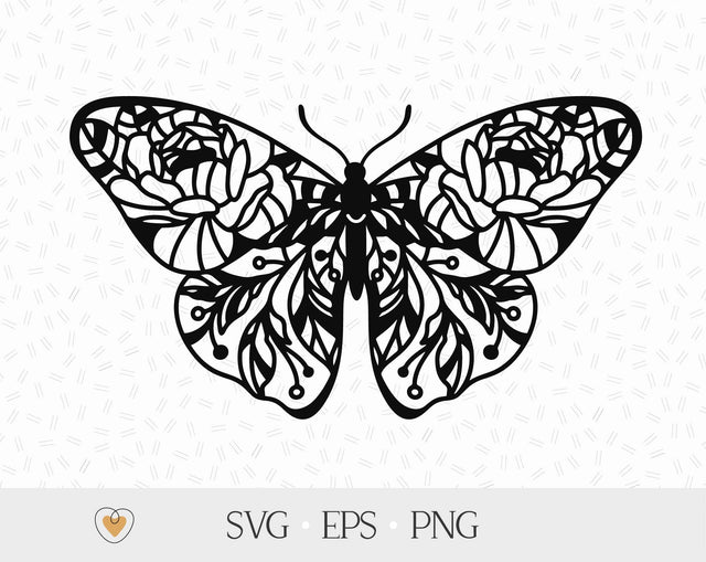 Butterfly svg, Floral butterfly svg, Butterfly silhouette, Svg files for cricut, Butterfly png SVG Pretty Meerkat 