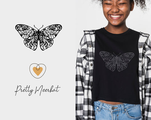 Butterfly svg, Floral butterfly svg, Butterfly silhouette, Svg files for cricut, Butterfly png SVG Pretty Meerkat 