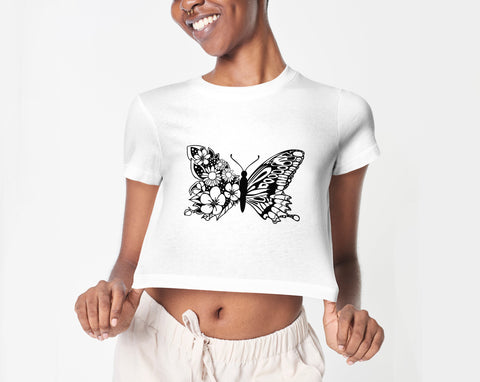 Butterfly svg, Floral butterfly svg, Butterfly with flower wing, svg files for cricut, Butterfly png SVG Pretty Meerkat 