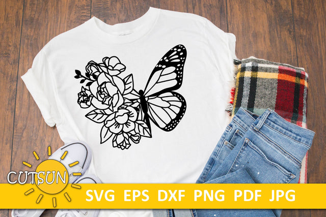 Butterfly SVG | Floral Butterfly SVG SVG CutsunSVG 