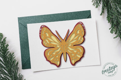 Butterfly SVG layered 3D template for Cricut project SVG Createya Design 