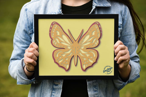Butterfly SVG layered 3D template for Cricut project SVG Createya Design 