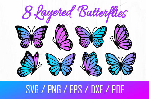 Butterfly Svg, Layered Butterfly Svg, Butterfly Svg Bundle SVG Litke Designs 