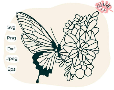 Butterfly svg, monarch butterfly, butterfly silhouette, Butterfly svg stencil, summer svg, farm svg, farm clipart, flower svg, floral svg SVG CutLeafSvg 
