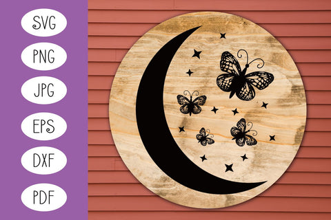Butterfly SVG | Moon Butterfly SVG | Butterfly Moon SVG | Mystic Butterfly SVG Angel Lynne Designs 