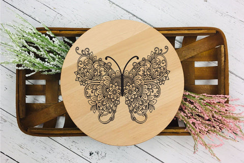 Butterfly SVG, Zentangle Butterfly SVG with Flowers. SVG Elinorka 