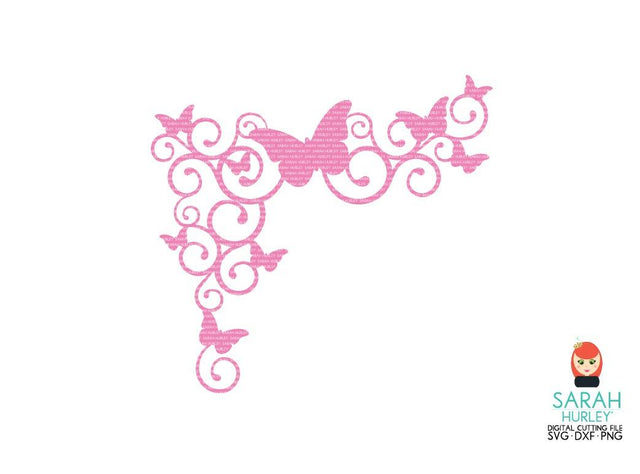 Butterfly Swirl Corner SVG Sarah Hurley 