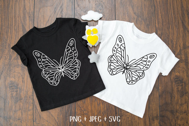 Butterfly T-shirt Design SVG Black and White SVG Aisyah 