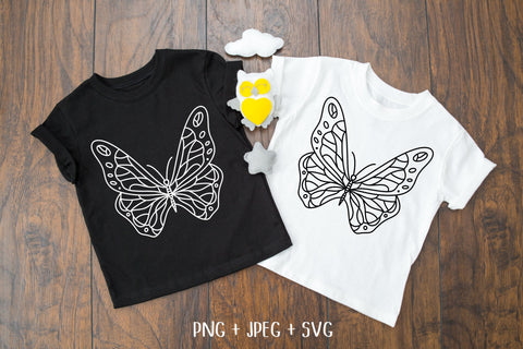 Butterfly T-shirt Design SVG Black and White SVG Aisyah 