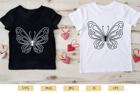 Butterfly T-shirt Design SVG file Black and White SVG Aisyah 