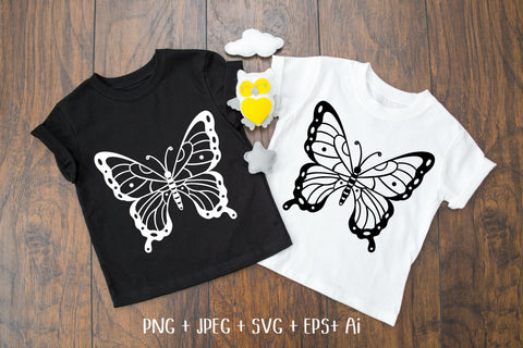 Butterfly T-shirt Design SVG file Black and White SVG Aisyah 
