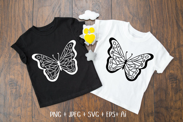 Butterfly Tshirts Design SVG file Black and White SVG Aisyah 
