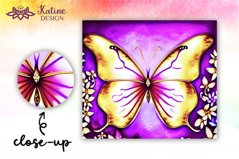 Butterfly Tumbler, Butterfly Tumbler Wrap, Butterfly Sublimation Tumbler, Tumbler Wrap Sublimation, Skinny Tumbler Sublimation, Sublimation Wrap Design For 20 Oz Skinny Tumbler Straight And Tapered Png Sublimation KatineDesign 