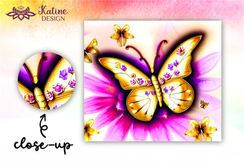 Butterfly Tumbler, Butterfly Tumbler Wrap, Butterfly Sublimation Tumbler, Tumbler Wrap Sublimation, Skinny Tumbler Sublimation, Sublimation Wrap Design For 20 Oz Skinny Tumbler Straight And Tapered Png Sublimation KatineDesign 