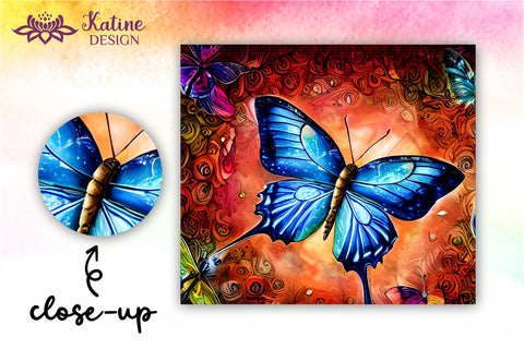 Butterfly Tumbler, Butterfly Tumbler Wrap, Butterfly Sublimation Tumbler, Tumbler Wrap Sublimation, Skinny Tumbler Sublimation, Sublimation Wrap Design For 20 Oz Skinny Tumbler Straight And Tapered Png Sublimation KatineDesign 