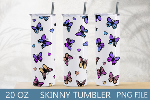 Butterfly tumbler sublimation, 20 oz skinny tumbler wrap Sublimation AnastasiyaArtDesign 