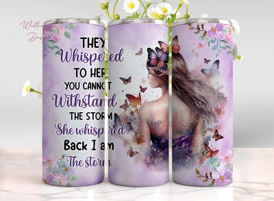 Butterfly Tumbler Wrap, Butterflies Tumbler Sublimation Design, 20oz Skinny Tumbler Png, Seamless Digital Download Png Sublimation WillowSageDesign 