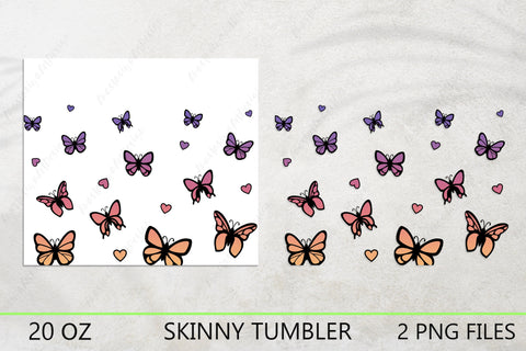 Butterfly tumbler wrap png, 20 oz skinny tumbler sublimation Sublimation AnastasiyaArtDesign 
