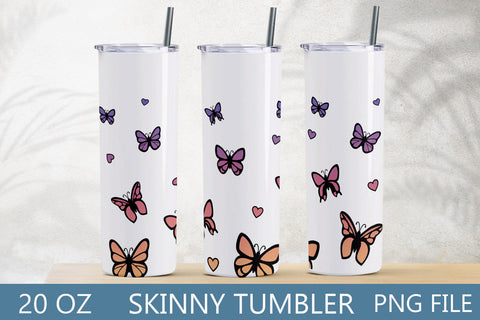 Butterfly tumbler wrap png, 20 oz skinny tumbler sublimation Sublimation AnastasiyaArtDesign 