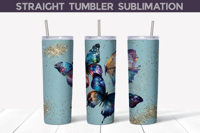 Butterfly Tumbler Wrap Sublimation WatercolorColorDream 