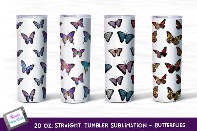 Butterfly Tumbler Wraps | 20 oz. Skinny Tumblers Sublimation Stacy's Digital Designs 