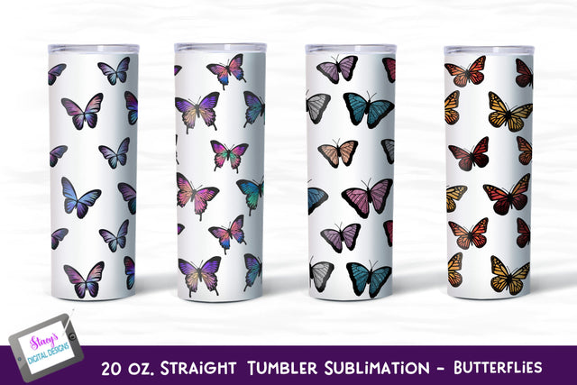 Butterfly Tumbler Wraps | 20 oz. Skinny Tumblers Sublimation Stacy's Digital Designs 