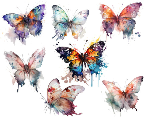 Butterfly Watercolor 13 Transparent PNG Images Sublimation nikola 