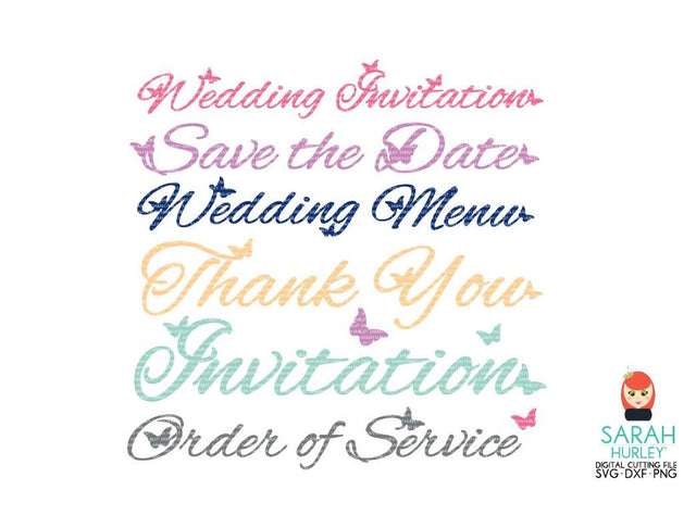 Butterfly Wedding Words SVG Sarah Hurley 