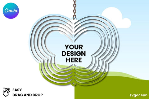 Butterfly Wind Spinner Canva Mockup | Editable | Easy to use Mock Up Photo SvgOcean 
