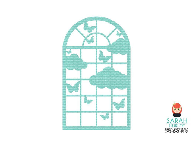 Butterfly Window Scene SVG Sarah Hurley 