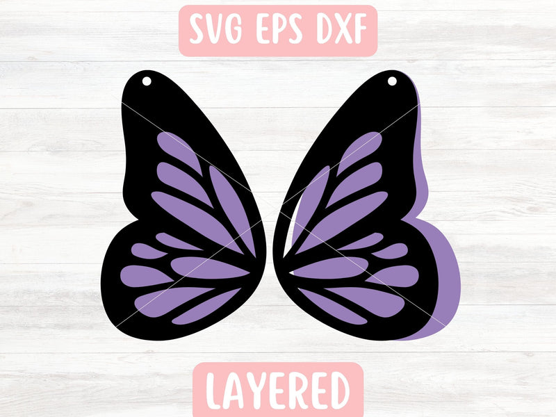 Butterfly Wing Earring SVG Cut File for Cricut, Silhouette, or Glowforge SVG Apple Grove Designs 