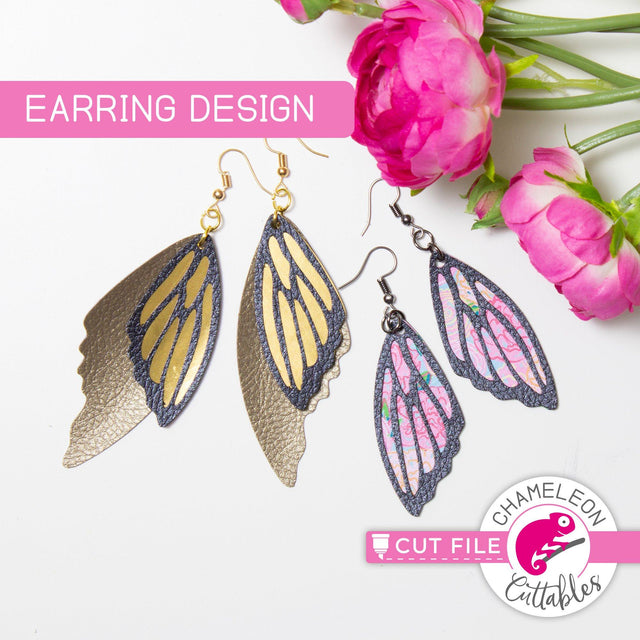 Butterfly wings Earring Template svg png dxf SVG Chameleon Cuttables 