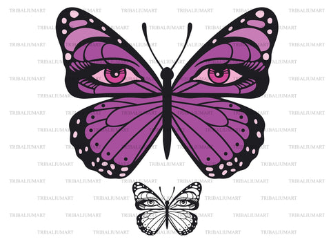 Butterfly with eyes SVG TribaliumArtSF 