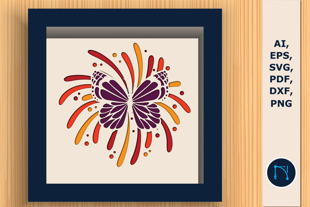 butterfly with Firework shadow box SVG SVG MD JOYNAL ABDIN 