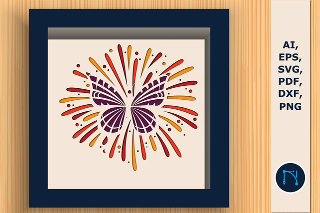 butterfly with Firework shadow box SVG SVG MD JOYNAL ABDIN 