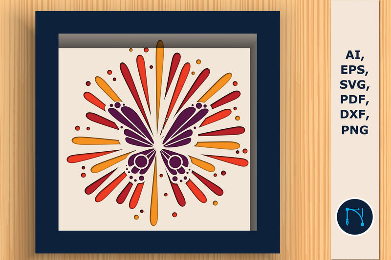 butterfly with Firework shadow box SVG SVG MD JOYNAL ABDIN 