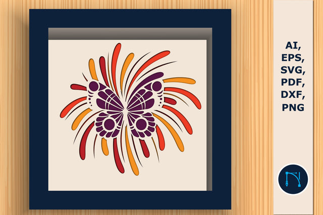 butterfly with Firework shadow box SVG SVG MD JOYNAL ABDIN 