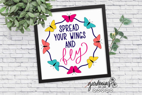 Butterfly Wreath Spread Your Wings and Fly SVG Gardenias Art Shop 
