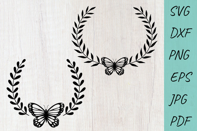 Butterfly wreath SVG, Circle frame SVG, Butterfly Monogram SVG Irina Ostapenko 