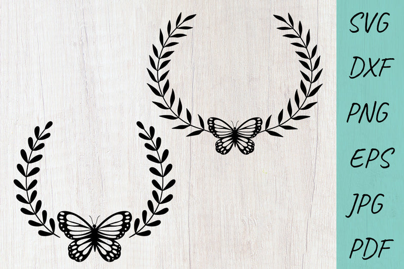 Butterfly wreath SVG, Circle frame SVG, Butterfly Monogram SVG Irina Ostapenko 