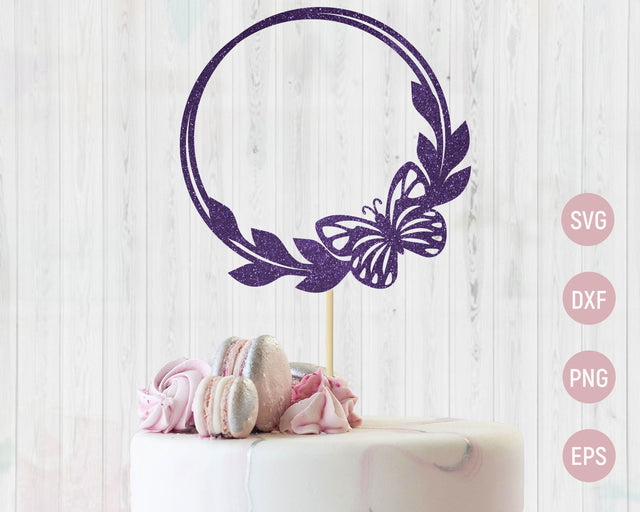 Butterfly wreath svg, Circle monogram frame svg, Round butterfly SVG AnastasiyaArtDesign 