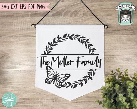Butterfly Wreath SVG file, Butterfly Monogram SVG file, Butterfly SVG, Butterfly Split Frame svg, Butterfly cut file, Butterfly Name Sign svg SVG Wild Pilot 
