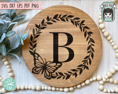 Butterfly Wreath SVG file, Butterfly Monogram SVG file, Butterfly SVG, Butterfly Split Frame svg, Butterfly cut file, Butterfly Name Sign svg SVG Wild Pilot 