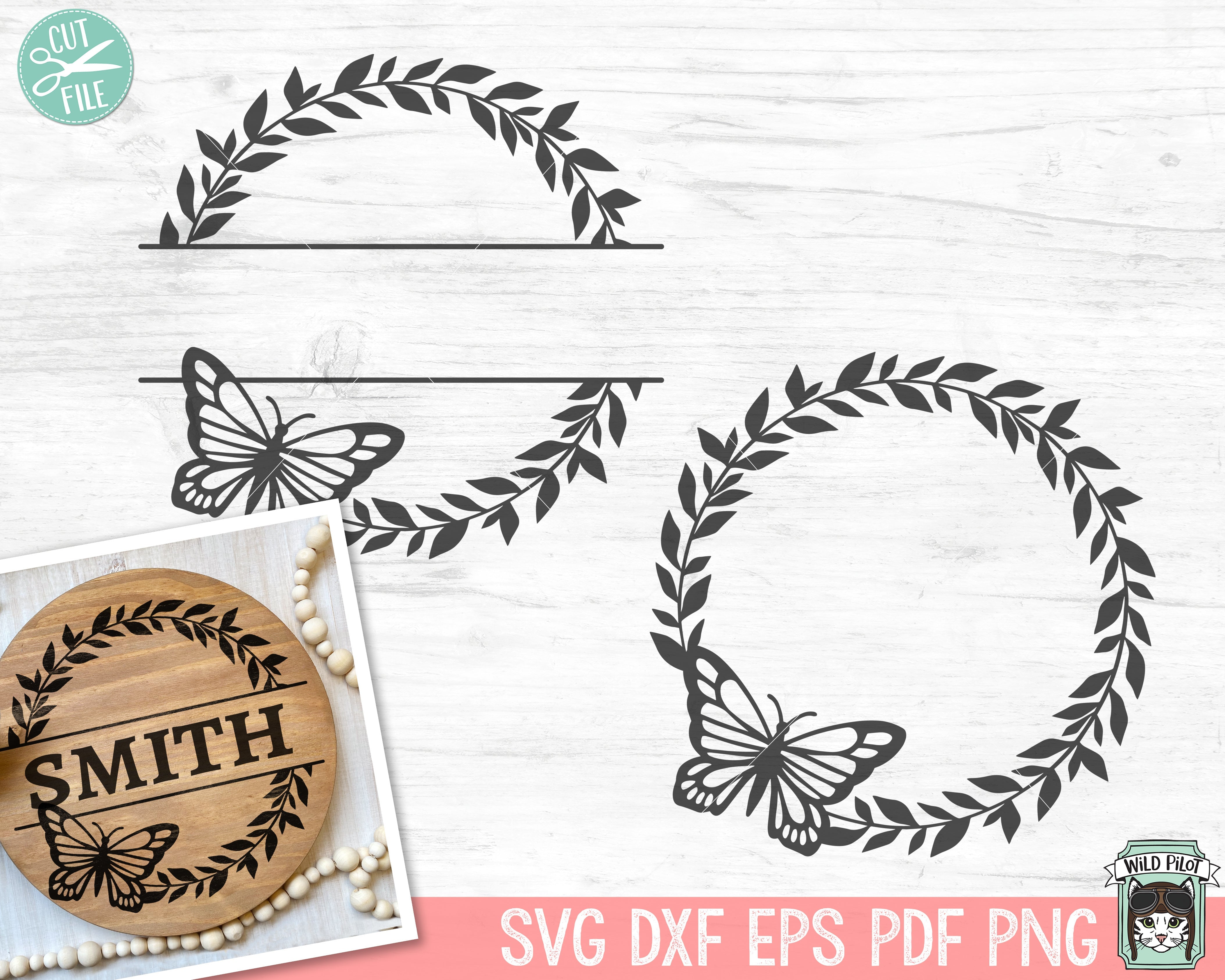 Butterfly Monogram SVG, Split Monogram SVG, Butterfly Frame SVG, Butterfly  Vector - So Fontsy