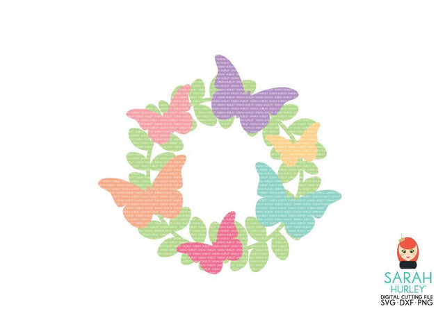 Butterfly Wreath SVG Sarah Hurley 