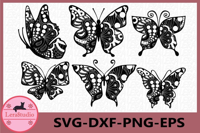 Butterfly Zentangle Svg SVG Lerastudio 