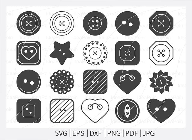 Button SVG, Sewing Button Silhouette, Tailor Svg, Seamstress Svg, Button Clipart, Sewing Machine Svg, Button Files for Cricut, Craft Button SVG Dinvect 